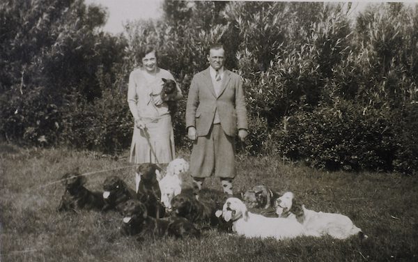 Barbara Cartland and her dogs